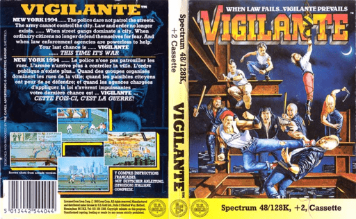 Vigilante box art for ZX Spectrum